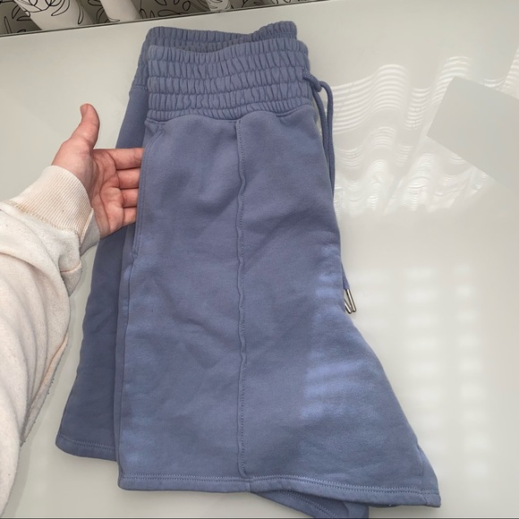 Abercrombie & Fitch Blue High Rise Tailored Fleece Shorts - Picture 7 of 8